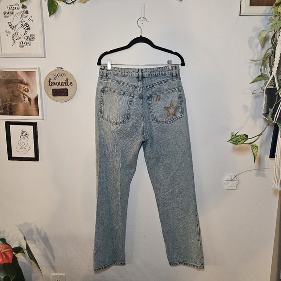 Reformation Cynthia Star Embroidered High-Rise Straight Leg Jeans - Picture 5 of 8